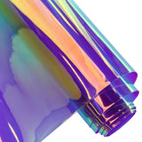 ONEART | 16 Gauge Holographic Iridescent Plastic Vinyl, 16x54 Transparent Vinyl Fabric-Purple