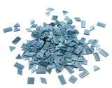 Lanyani Glass Mosaic Tiles - Mixed Colorful Shapes (Square, Rectangle, Diamond, Triangle) - 200 Pieces - Grey