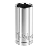 Powerbuilt 1/2 Inch Drive x 1-1/8 Inch SAE Deep Socket, 6 Point, Chrome-Vanadium made, Size Marking - 642215
