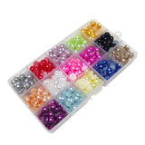 Chenkou Craft 600pcs 10mm Assorted 15 Colors Immitation Half Pearl Bead Flat Back Gem Scrapbook Craft DIY Beads + Plastic Box (1