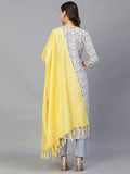 Gosriki Women'S Cotton Blend Straight Kurta With Pant & Dupatta (Murhar-Yellow-Cmd-Gs_S_Yellow_Small),Yellow,,B0C6GZC5S2