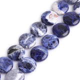 GEM-Inside Sodalite Gemstone Loose Beads Natural 20mm Smooth Coin Crystal Energy Stone Power for Jewelry Making 15