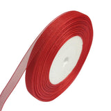 Chenkou Craft Solid Organza Ribbon Assorted 50 Yards 1 Roll Craft Bow Party Decoration Packing Ribbons (Red, 3/8(10mm))