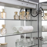 Fresca Tiempo 36 Wide X 30 Tall Wall Mount Bathroom Medicine Cabinet With Dimmable Led Lights, 3 Shelves, Anti-Fog Mirror, A