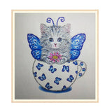 Ecomistiq Special Shaped Animal Diamond Painting Stitch Kits Cat | Hand Embroidery & Needlecrafts Yarn
