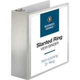 Business Source 28444 DRing Binder, w/ Pockets, 4Inch Capacity, White