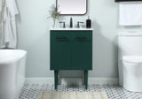 Elegant Decor Indoor Modern Under Sink Bathroom Fixtures Storage Organizer Cabinet 24 Inch Single Bathroom Vanity - Green