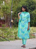 Gosriki Women'S Rayon Blend Straight Printed Kurta With Pant & Dupatta (Korman Skyblue-Gs_Xl_Sky Blue_X-Large),Sky Blue,,B0DC6KH8MY