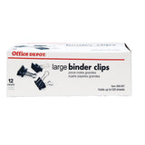 Office Depot Binder Clips, Large, 2in., Box Of 12 Clips