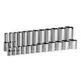 Capri Tools 3/8 in. Drive Shallow and Deep Chrome Socket Set, 6Point, 5/16 to 1 in, 24Piece
