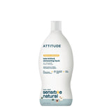ATTITUDE Baby Dish Soap for Sensitive Skin with Oatmeal, Plant and Mineral-Based Ingredients, Vegan Household Products, Unscente