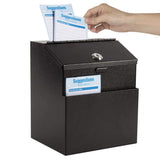 KYODOLED Suggestion Box with Slot and Lock, 50 Suggestion Cards, Black