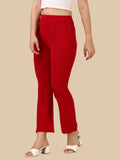 Wedani Women'S Solid Trousers Regular Slim Fit Palazzo Pants (30 Red),Red,30,Polyester,Palazzo,
