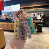 ZINNIA Transparent Keyboard Fidget Keychain | Mechanical Clicker Toy with Tactile Buttons | Stress Relief Finger Clicker | Porta