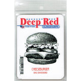 Deep Red Stamps Cheesburger Rubber Cling Stamp 2 x 2 inches