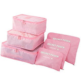 Styleys Polyester Baby Pink 6 In 1 Travel Laundry Pouch Cosmetics Makeup Bags