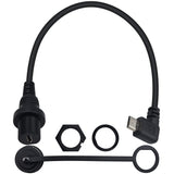 Duttek Micro USB Panel Mount Cable, Left Angled 90 Degree Micro USB Mount Extension Dash Flush Cable Male to Female for Car, Boa