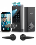Devo G1 Video Smart Lock with Camera & Doorbell, 6-in-1 Fingerprint Keyless Entry Door Lock for Front Door with Handle, App Remo