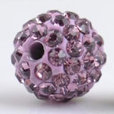RUBYCA Pave Czech Crystal Disco Ball Clay Beads fit Shamballa Jewelry (20pcs, 12mm, Light Purple)