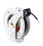 ReelWorks Oil Hose Reel Retractable 1/2 Inch x 50' Foot Long Premium Commercial SAE100R1AT Hose Max 2320 PSI Industrial Dual Arm