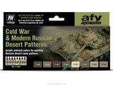 Vallejo - Cold War & Modern Russian Desert Patterns Acrylic Paint Set | Model Air | AFV Color Series Kit for Historical Reenactm