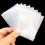 Black Lotus 100PCS Rainbow Foil Transparent Laser Clear Sleeves Idol Photo Cards Holographic Protector Trading Cards Shield Cove