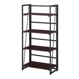 Convenience Concepts Xtra Folding 4-Tier Bookshelf, Espresso/Black