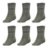 Mukhaksh (Pack Of 6 Pairs Men Cotton Army Crew Calf Length Long Socks For Formal Office Socks