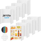 BXIHUR 8 Pcs Trifold Poster Board, 26x17 inches White Poster Board Comes With Sticky Accessories, Corrugated Presentation Boards