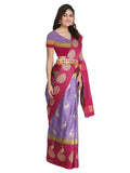Dhruvi Trendz Womens Chanderi Cotton Saree With Blouse Piece (Dt-S155&B4_Purple)