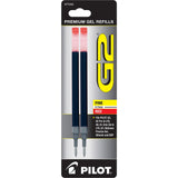 Pilot G2 Gel Ink Refills for Select Pilot Pens, Fine Point, 0.7 mm, Red Ink, Pack of 2