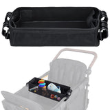 Stroller Snack Tray Compatible with Wonderfold Wagon - Upgraded with Extra Thick Base, Waterproof Faux Leather Sides & Side Mesh