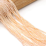 LHJ Natural Mini Pearl Beads Small Rice Shape Cultured Freshwater Pearl Bead String for Jewelry Making Women DIY Gift 2.5-3mm, o