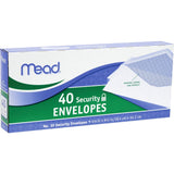 Mead #10 Envelopes, Security Printed Lining for Privacy, Gummed Closure, AllPurpose 20Ib Paper, 41/8 x 91/2, White, 40 Let