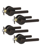 Asidrama 4 Pack Oil Rubbed Bronze Passage Door Handles, Door Lever with Door Knobs Indoor for Bedroom or Bathroom, Heavy Duty Do