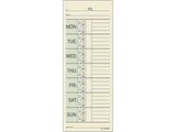 Adams Time Cards, Weekly, 2Sided, Overtime Format, Named Days, 33/8 x 9, Manila, Green/Red Print, 200Count (9791200)