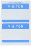 Advantus 97190 Badge Stickers, Inch VisitorInch , 31/2Inch x21/4Inch , 100/BX, White/Blue