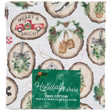 Fat Quarter 100% Cotton for Sewing Crafts - 18 x 21 Inches (Christmas Logs)