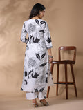 Gosriki Women'S Rayon Blend Straight Printed Kurta With Palazzo (Anaar-Beige-Fv-Gs_M_White_Medium),White,,B0CYPQRHMQ