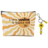 Sunshine Makeup Bag for Women Lady Bestie, Large Capacity Makeup Pouch Travel Organizer Toiletry Cosmetic Bag, Sunflower Silicon