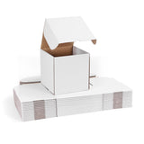 WIFTREY 15 Pack 8X8X8 Small Shipping Boxes, White Corrugated Cardboard Box 8''x8''x8'' for Mailing Packing Shipping