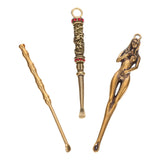 Ciieeo 3Pcs Mini Shovel Medicine Spoon Vintage Brass Power Scoop Necklace Pendant Charms Micro Scoops Lab Spatula for Filling Vi