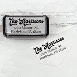Self Inking Modern Address Stamps | Custom Return Address Stamper (Antique Script, Large)