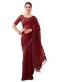 Satrani Womens Pure Georgette Saree (3473S691N_Maroon)