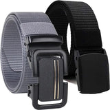 Tpm Tactical Nylon Web Belt With Quick Release Buckle, Military Style Canvas Belt In Black And Grey, Adjustable Heavy Duty