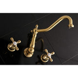 Kingston Brass Ks1027Ax Wall Mount Tub Filler, Brushed Brass