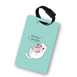 Customized Luggage Tag For Travel/School Christmas Cat Personalize With Name Mdf Material 2.5 * 3.75 Inches Multi Colo