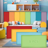 Hahafelt 8 Pack Wall Padding for Playroom Peel and Stick Headboard 15.75 x 7.87 x 1.18 3D Anti Collision Upholstered Wall Panels