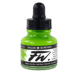 Daler-Rowney FW Acrylic Ink Bottle Light Green - Versatile Acrylic Drawing Ink for Artists and Students - Permanent Calligraphy