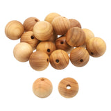 HARFINGTON 100pcs Natural Wooden Beads 10mm Hill Cedar Wood Round Polished Loose Bead Smooth Spacer Balls Beading for Jewelry Ma